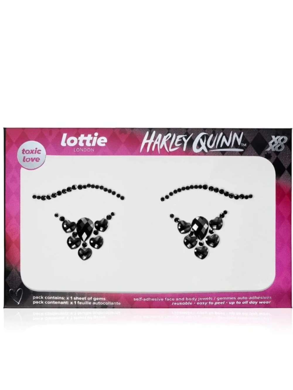 Lottie London x Harley Quinn Face & Body Gems Duo - Pouts Pigtails & Toxic Love